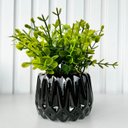 Ver imagem 3 de Vaso Cachepot Preto em Alto Relevo 3d Decoração Sala