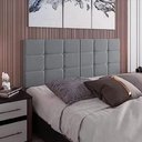 Ver imagem 2 de Cabeceira Painel Bia Estofada Casal Cinza Suede 1,40m - Pc Móveis