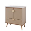 Ver imagem 2 de Gabinete para Banheiro 80cm com 2 Portas 1 Gaveta e Cuba de Embutir Trancoso Marrom/Cappuccino