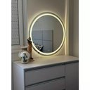 Ver imagem 2 de Espelho Brillare Redondo Jateado com 3 Tons de Led e Botão Touch Screen Fonte Slim 60x60