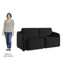 Ver imagem 5 de Sofá Cama Casal para Sala 236cm Polska K04 Veludo Preto - Mpozenato