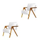 Ver imagem 1 de Kit 2 Poltronas Decorativa Mona Madeira Maciça Corino Branco