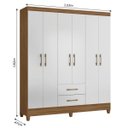 Ver imagem 2 de Guarda-Roupa Casal Panamá 6 Portas e 2 Gavetas Moval Naturale/Branco