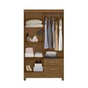 Ver imagem 2 de Guarda-Roupa Solteiro Chile 4 Portas e 2 Gavetas Moval Castanho Wood