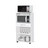Balcão Armário Duplo Itália Amêndoa para Cozinha Micro-ondas Forno 2 Portas e 1 Gaveta - 3