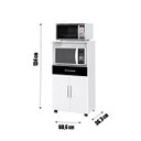 Ver imagem 4 de Balcão Armário Duplo Itália Amêndoa para Cozinha Micro-ondas Forno 2 Portas e 1 Gaveta