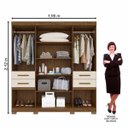 Ver imagem 2 de Guarda-Roupa Casal 6 Portas 4 Gavetas com Espelho Aracajú Moval Castanho Wood