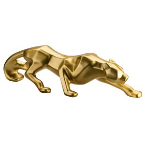 Escultura Estátua Decorativa Enfeite Pantera Ataque 37x10 Cm:dourado