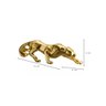 Escultura Estátua Decorativa Enfeite Pantera Ataque 37x10 Cm:dourado - 3