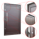 Ver imagem 3 de Porta Pivotante Alumínio Lambril c/Pux.Esq. Elite Marrom Corten 216x150 Brimak