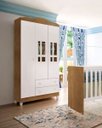 Ver imagem 1 de Guarda-Roupa Infantil 3 Portas 2 Gavetas Ariel Carolina Móveis Amadeirado/Branco