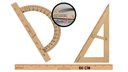 Ver imagem 1 de Kit Geométrico do Professor MDF com Régua 60 cm 1 Transferidor 180 Graus e 1 Esquadro 30º/60º Graus