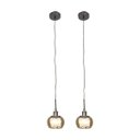 Ver imagem 1 de Lustre Pendente Ohad 12cm Âmbar Cristal Legítimo Kit com 2