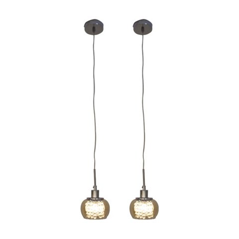 Lustre Pendente Ohad 12cm Âmbar Cristal Legítimo Kit com 2