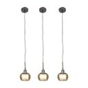 Ver imagem 1 de Lustre Pendente Ohad 12cm Âmbar Cristal Legítimo Kit com 3