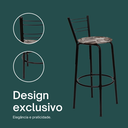 Ver imagem 4 de Kit 3 Banquetas para Balcão Bancada Cozinha Bistrô Ilhas Gourmet Bares Banco Flórida Preta