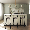 Ver imagem 6 de Kit 3 Banquetas para Balcão Bancada Cozinha Bistrô Ilhas Gourmet Bares Banco Flórida Preta