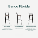 Ver imagem 3 de Kit 3 Banquetas para Balcão Bancada Cozinha Bistrô Ilhas Gourmet Bares Banco Flórida Preta