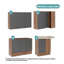 Ver imagem 4 de Armário de Cozinha Completa C Balcão Milla Whisper Carraro Nogal Cinza Titânio