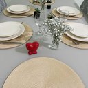 Ver imagem 2 de Jogo 6 Pçs Lugar Americano Sousplat Toalha de Mesa Redondo 38cm Bege