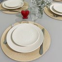 Ver imagem 3 de Jogo 6 Pçs Lugar Americano Sousplat Toalha de Mesa Redondo 38cm Bege