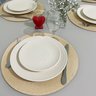 Jogo 6 Pçs Lugar Americano Sousplat Toalha de Mesa Redondo 38cm Bege - 3