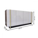 Ver imagem 5 de Balcão Buffet Balneário Camboriú 4 Portas 2 Prateleiras Off White/dourado - Panorama Móveis