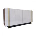 Ver imagem 4 de Balcão Buffet Balneário Camboriú 4 Portas 2 Prateleiras Off White/dourado - Panorama Móveis