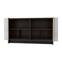 Ver imagem 5 de Balcão Buffet Balneário Camboriú 4 Portas 2 Prateleiras Off White/dourado - Panorama Móveis