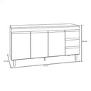 Ver imagem 4 de Balcão Gabinete para Pia 160cm 3 Portas Andreia - Ajl