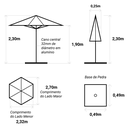Ver imagem 7 de Ombrelone Central 270cm de Diâmetro em Alumínio com Base Persianet