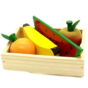 Kit de Frutas sem Corte em Madeira 4 Frutas Coleção Comidinhas