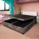 Ver imagem 2 de Cama Box Baú 158x198 para Colchão Queen Sleep Brasil Sued Marrom