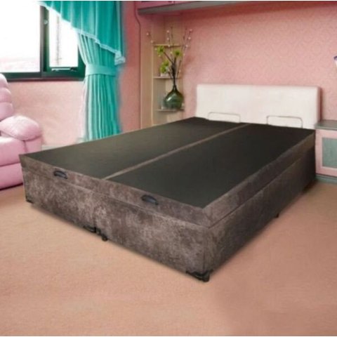 Cama Box Baú 158x198 para Colchão Queen Sleep Brasil Sued Marrom