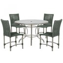 Ver imagem 1 de Mesa Ascoli 4 Cadeiras Cannes de Alumínio Fendi Trama Verde