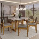 Ver imagem 1 de Conjunto Sala de Jantar 6 Lugares Retangular com Tampo de Vidro Mesa Filadélfia Cadeiras Miami