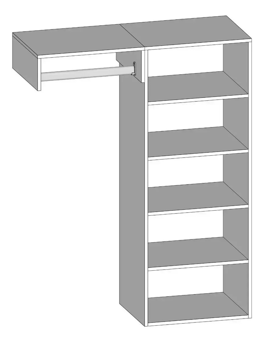 Ver imagem 5 de Closet Armário Nicho Estante Supenso de Parede Aberto com Cabide Mdf Branco