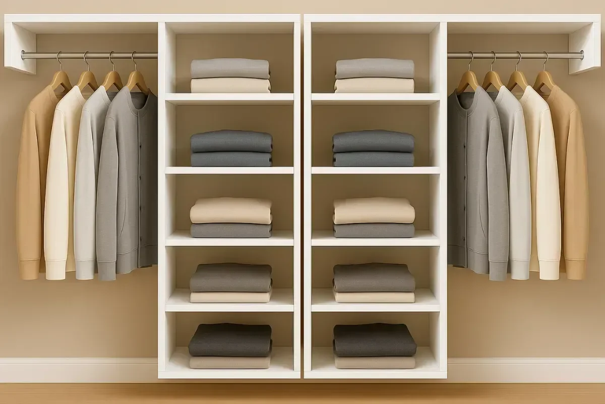 Ver imagem 2 de Closet Armário Nicho Estante Supenso de Parede Aberto com Cabide Mdf Branco