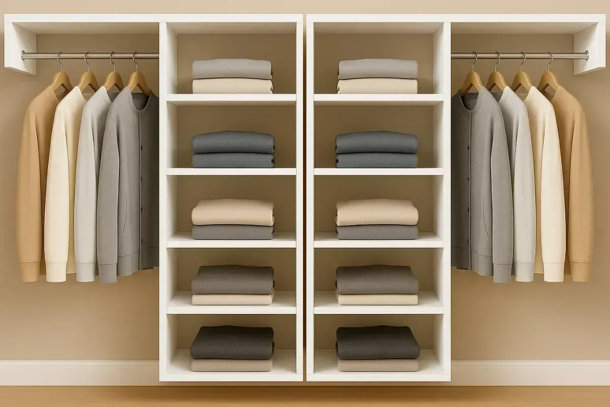 Ver imagem 2 de Closet Armário Nicho Estante Supenso de Parede Aberto com Cabide Mdf Branco