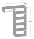Ver imagem 4 de Closet Armário Nicho Estante Supenso de Parede Aberto com Cabide Mdf Branco