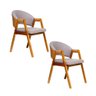 Kit 2 Cadeiras Sala de Jantar Premium com Braço Madeira Maciça Movellu Home - 2