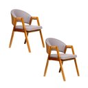 Ver imagem 2 de Kit 2 Cadeiras Sala de Jantar Premium com Braço Madeira Maciça Movellu Home