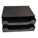 Ver imagem 2 de Suporte Monitor em Madeira com 2 Gavetas Ergonomia e Organização Cor Preto