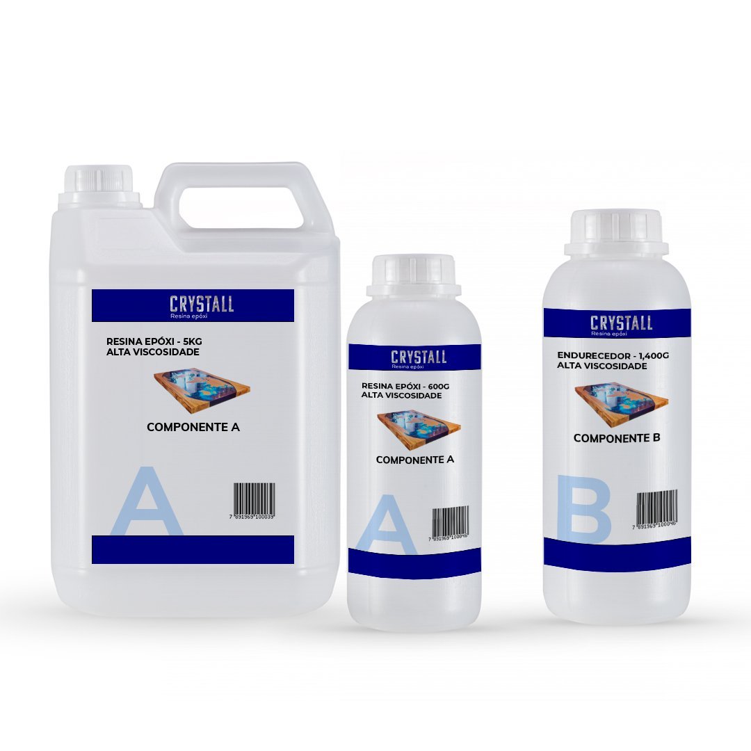 Resina Epoxi Cristal De Alta Viscosidade Kit Com 7kg - 1
