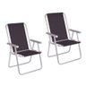 Kit 2 Cadeira Praia Alta Alumínio Conforto Preto 120kg Mor - 1