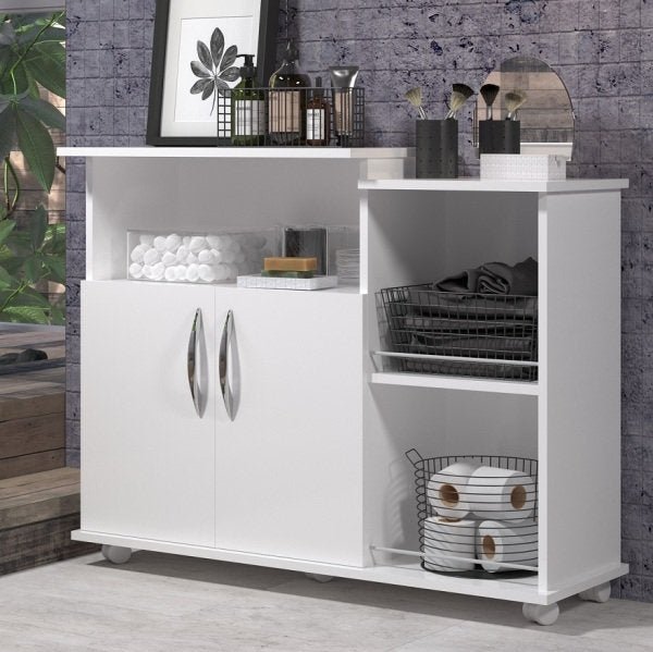 Fruteira Base para Micro-Ondas 2 Portas Branco Cozinha | MadeiraMadeira