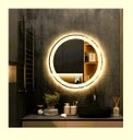 Ver imagem 7 de Espelho Jateado Redondo Iluminado com Led Quente e Touch 80cm