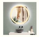 Ver imagem 4 de Espelho Jateado Redondo Iluminado com Led Quente e Touch 80cm