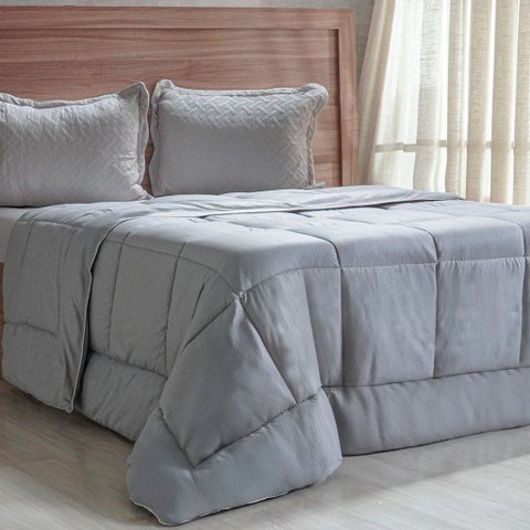 Edredom Prime Casal 3d Embossed 180x220cm Platina