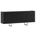Ver imagem 5 de Aparador Buffet para Sala de Jantar 4 Portas 180cm Pés Industrial Alina N01 Preto Champanhe Lyam Dec